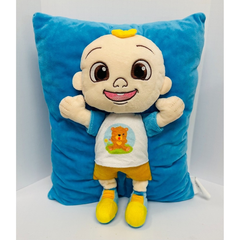 Jay Franco CoComelon Classic JJ Toddler 3D Snuggle Blue Plush Pillow 11"x15"